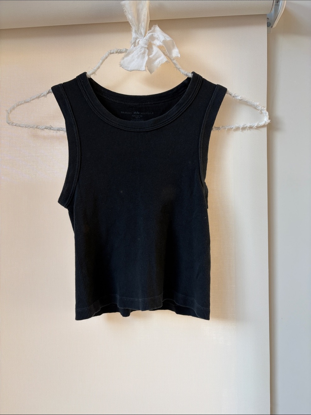 Black Ribbed Tank - Women